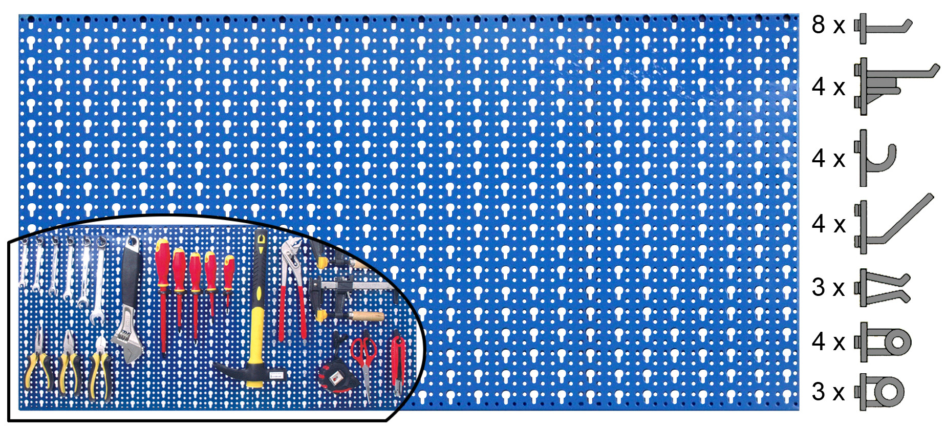 Panneau mural perforé et accessoires 1mx0,50 OUTILFRANCE