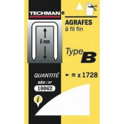 Agrafes fil fin type b 8mm - TECHMAN