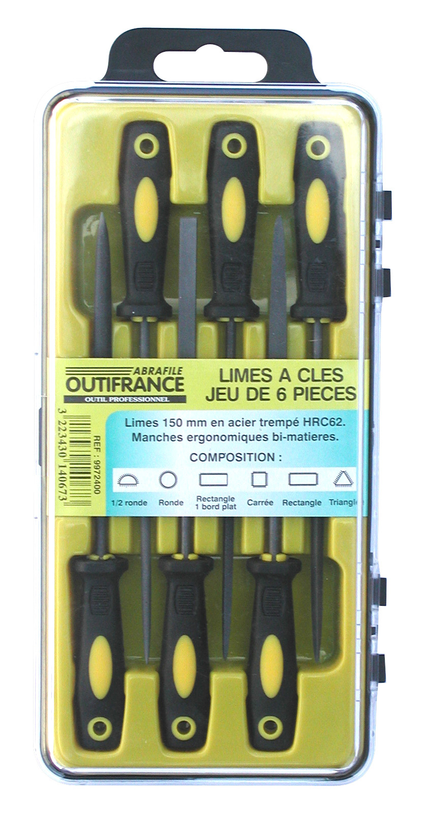 Jeu 6 limes de précision type Geneve