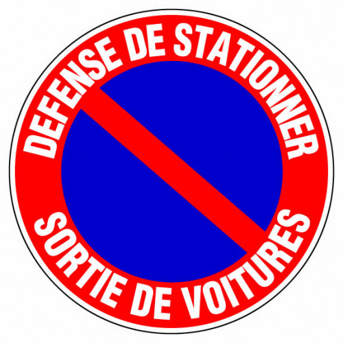 Panneau signalisation "Defense de stationner sortie de voitures" - OUTIFRANCE 