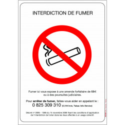 Adhesif "interdiction de fumer" - OUTIFRANCE 