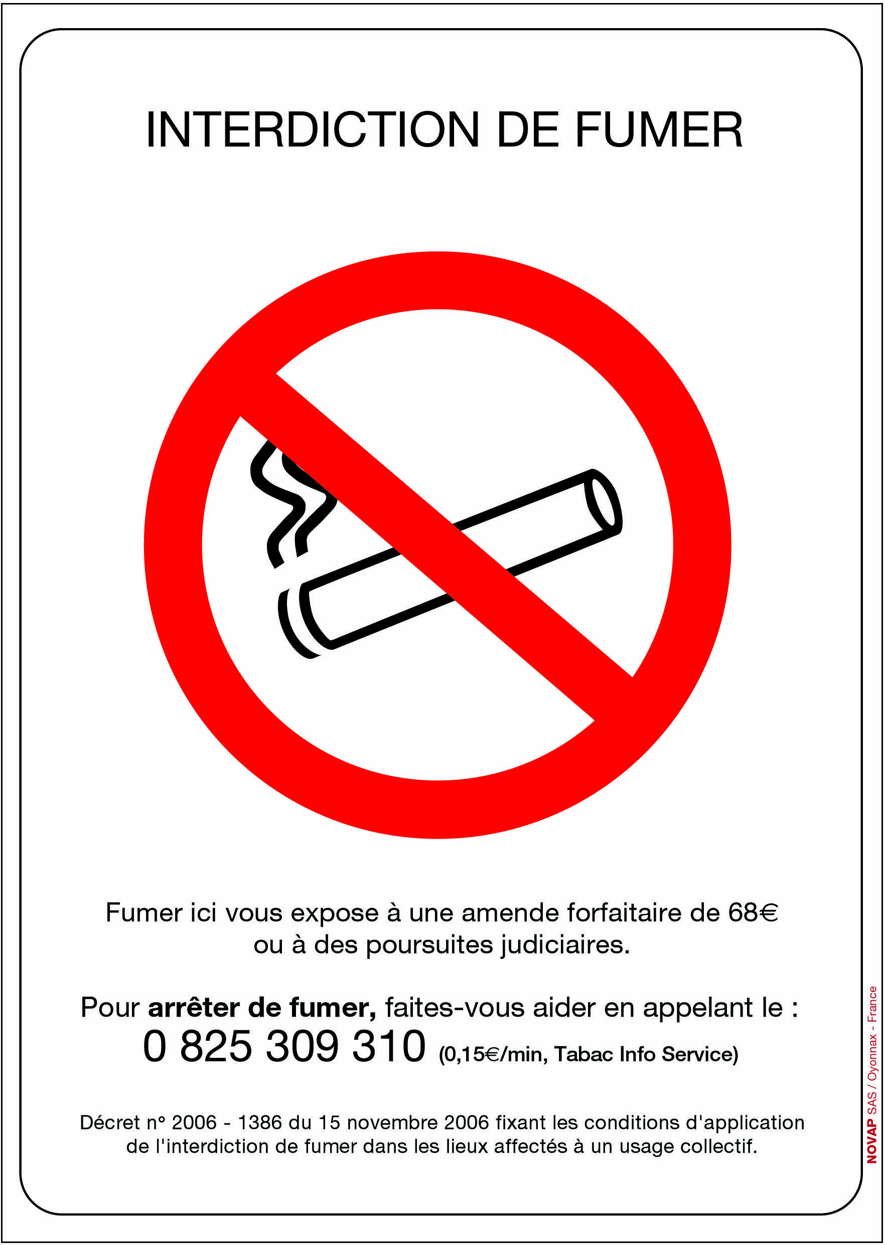 Adhesif "interdiction de fumer"