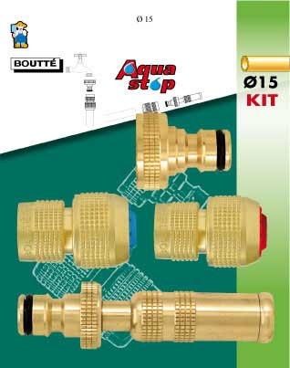 Kit d'arrosage 4 pièces pour tuyau Ø15