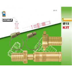 Kit d'arrosage 3 pièces pour tuyau Ø15 - BOUTTE