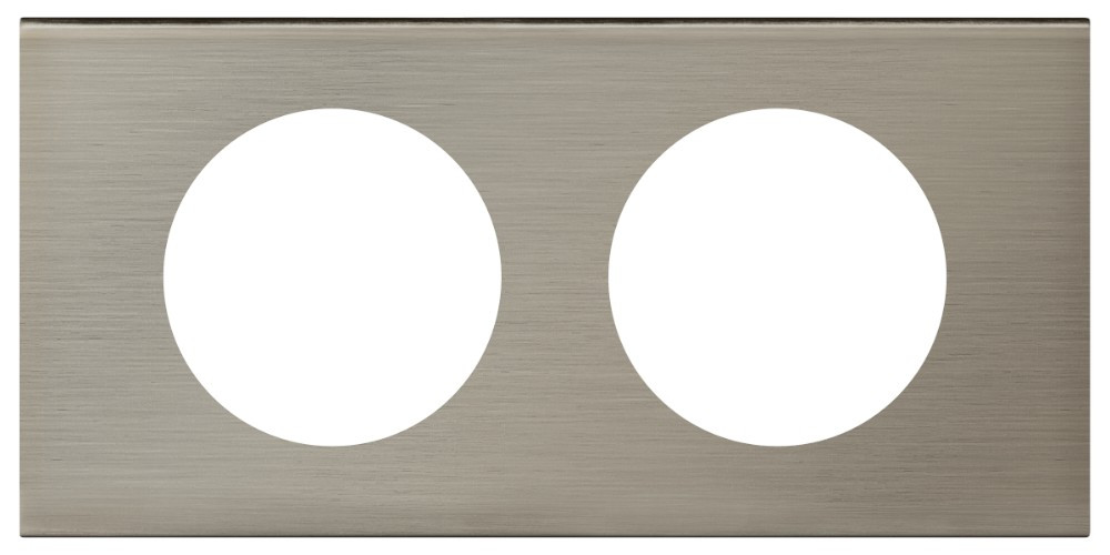 Celiane plaque 2 postes inox brosse 71mm