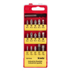 Cassette combi 16 embouts + porte embouts magnétique de marque KWB, référence: B884500