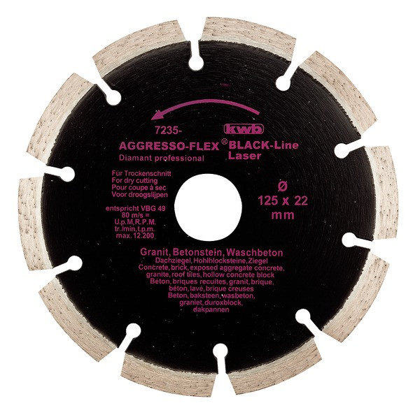 Disque diamant black line 125 à segments soudés laser