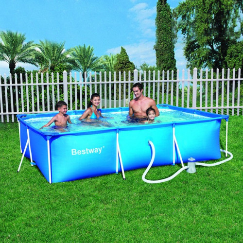 Piscine rectangulaire "Steel Frame" 300 x 201 x 66 cm + filtre - BESTWAY