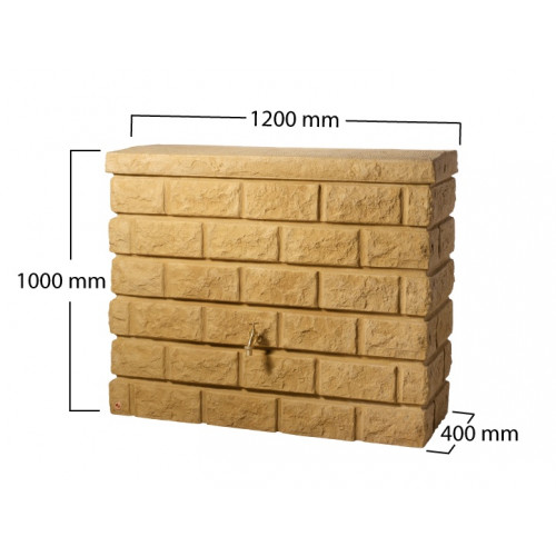 Cuve décorative MUR ROCKY - 400L - Sable - GRAF 