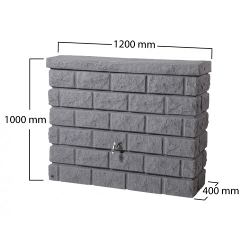 Cuve décorative MUR ROCKY - 400L - Gris granite - GRAF 