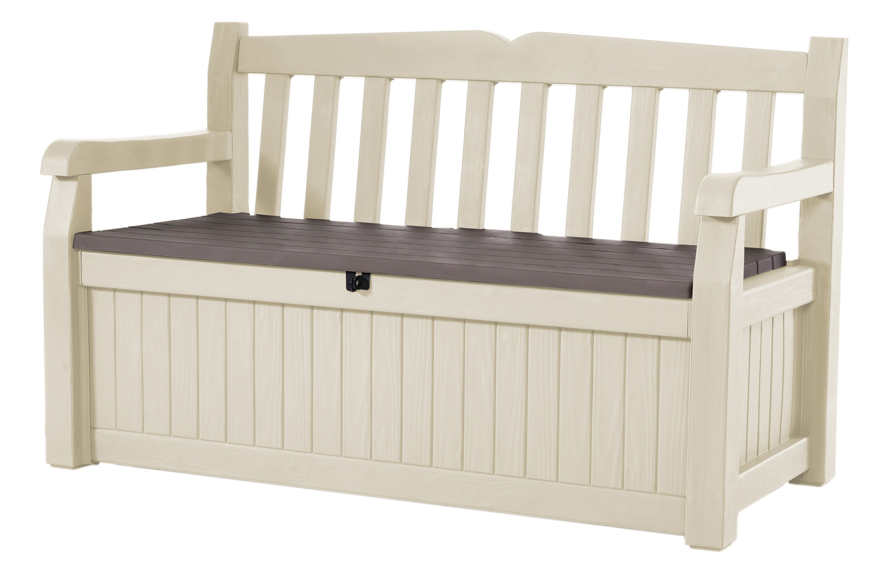 Coffre-Banc de jardin BOGOTA - 265L - 140 x 60 x 84 cm - Beige