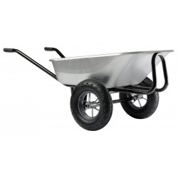 Brouette Expert Twin Premium 160 L galvanisée - 2 roues gonflées Ø 400 mm de marque HAEMMERLIN, référence: J1055600