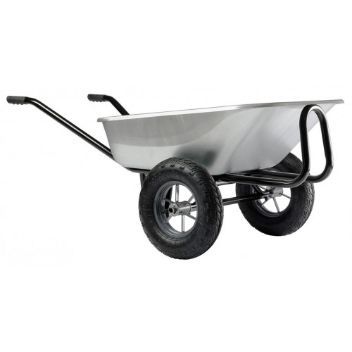 Brouette Expert Twin Premium 160 L galvanisée - 2 roues gonflées Ø 400 mm - HAEMMERLIN