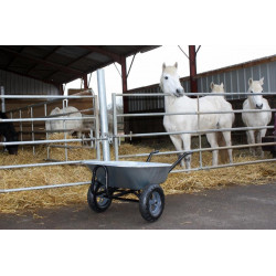 Brouette Expert Twin Premium 160 L galvanisée - 2 roues gonflées Ø 400 mm - HAEMMERLIN