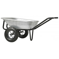 Brouette Expert Twin Premium 160 L galvanisée - 2 roues gonflées Ø 400 mm - HAEMMERLIN