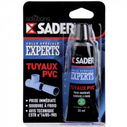 Colle tuyau PVC 55ml - Sader