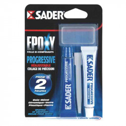 Colle époxy progressive 2 tubes 15 ml de marque Sader, référence: B2436300