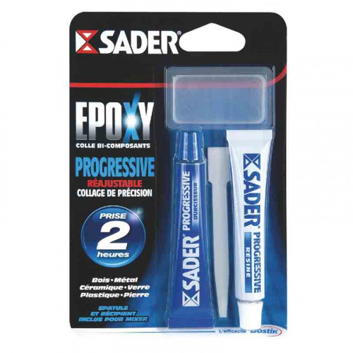 Colle époxy progressive 2 tubes 15 ml - Sader
