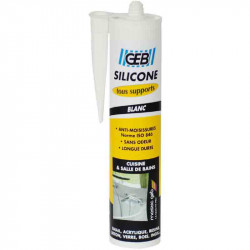 Mastic silicone surface synthétique et émaillée - Blanc de marque GEB, référence: B2589200