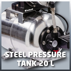 Groupe de surpression – GC-WW 1250 NN – 1200 W – Cuve inox 20 L – Débit 5 000 l/h - EINHELL