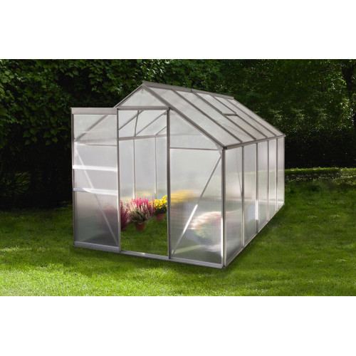 Serre Jardin Polycarbonate - DIAMANT 106 - 5,9M² - GRIS - CHALET & JARDIN