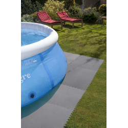 Tapis de sol en dalles puzzle 50 x 50 cm gris anthracite, ep 8mm - GRE POOLS