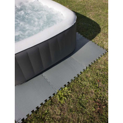 Tapis de sol en dalles puzzle 50 x 50 cm gris anthracite, ep 8mm - GRE POOLS