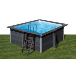 Piscine carrée composite 3,26m x 3,26m x H: 0,96m - Filtration à sable de marque GRE POOLS, référence: J4967300