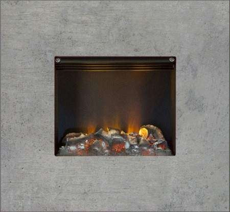 Cadre mural Concrete Wall gris + kit bûches- 1000/2000W - Optimyst