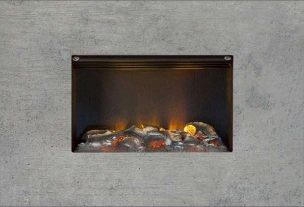 Cadre mural Concrete Wall L gris + kit bûches- 1000/2000W - Optimyst