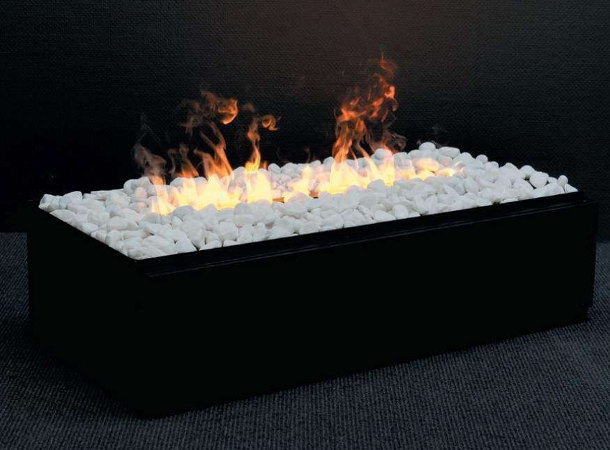 Cassette L universel décoratif noir + galets blancs - Optimyst