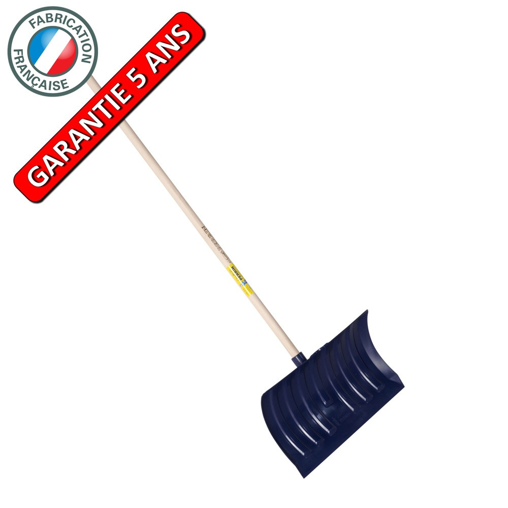 Poussoir à neige 53 cm polypro sans lame, manche 1,20 m,pour le déneigement et l'agricole
