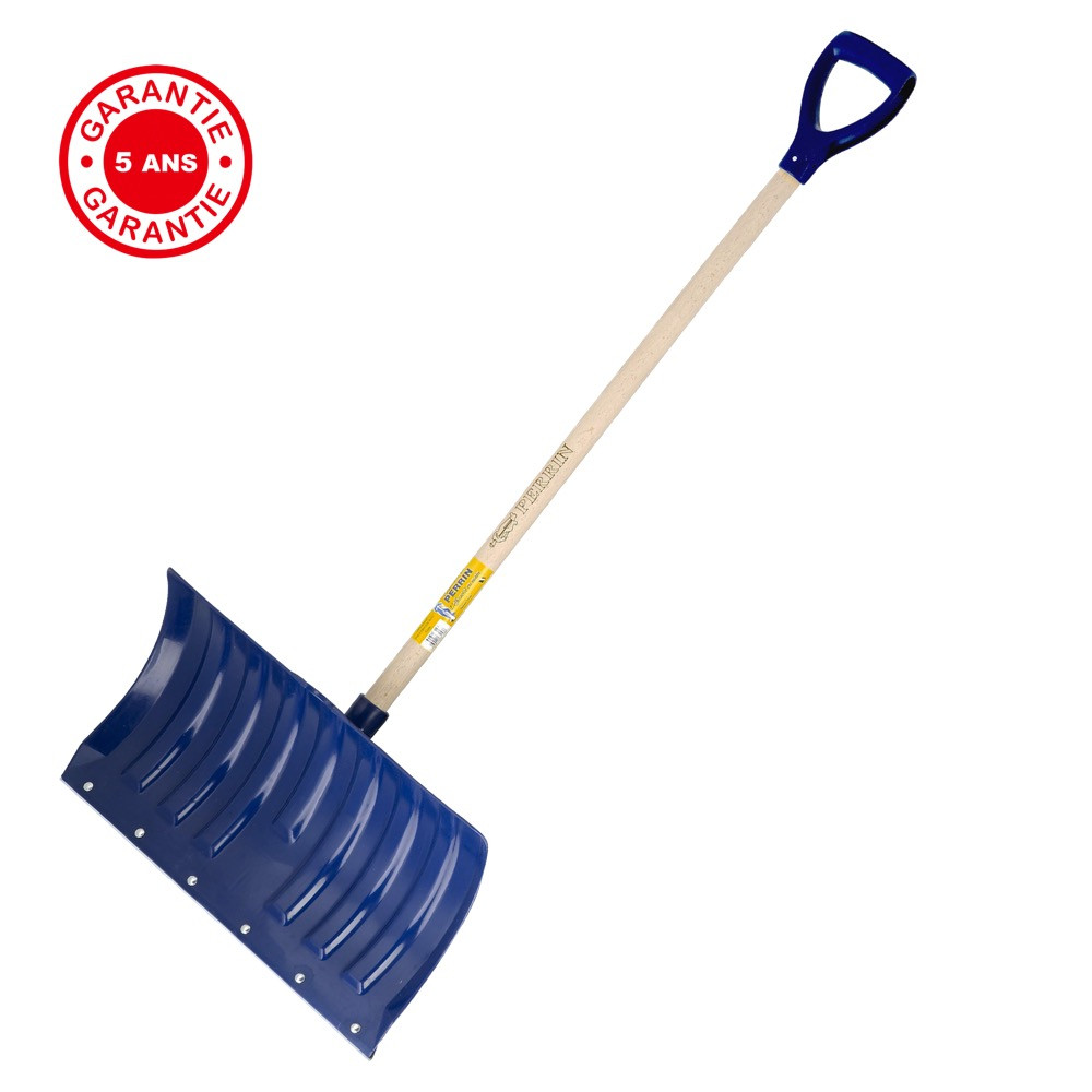 Poussoir à neige polypro 53 cm manche 1,15 m poignée plastique, outil pour le déneigement