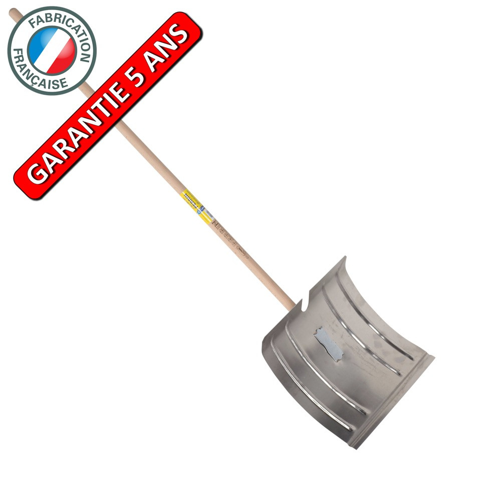 Poussoir à neige galva 42 cm fix rapide manche 1,30 m, outil pour le déneigement