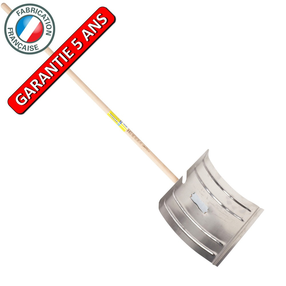 Poussoir à neige aluminium 42 cm fix rapide manche 1,30 m, outil pour le déneigement