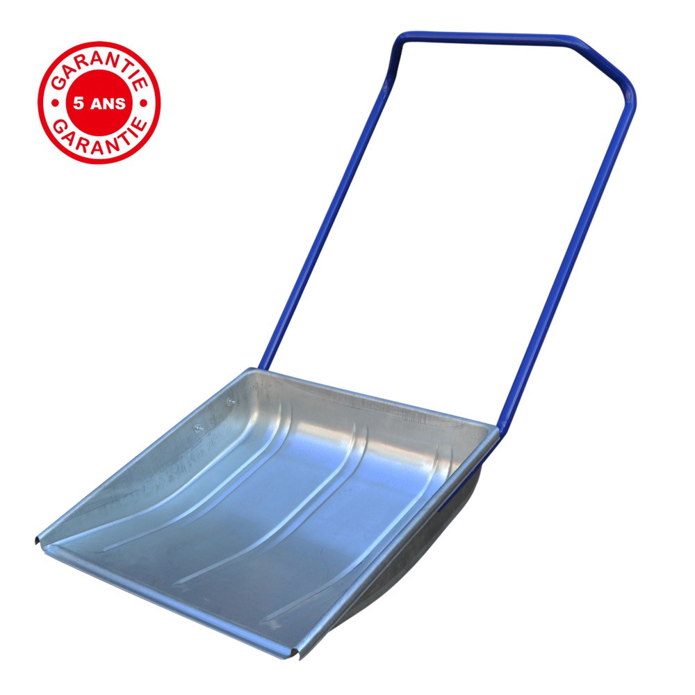 Traineau à neige galva petit modèle 600 x 600 manche ergo, outil pour le déneigement