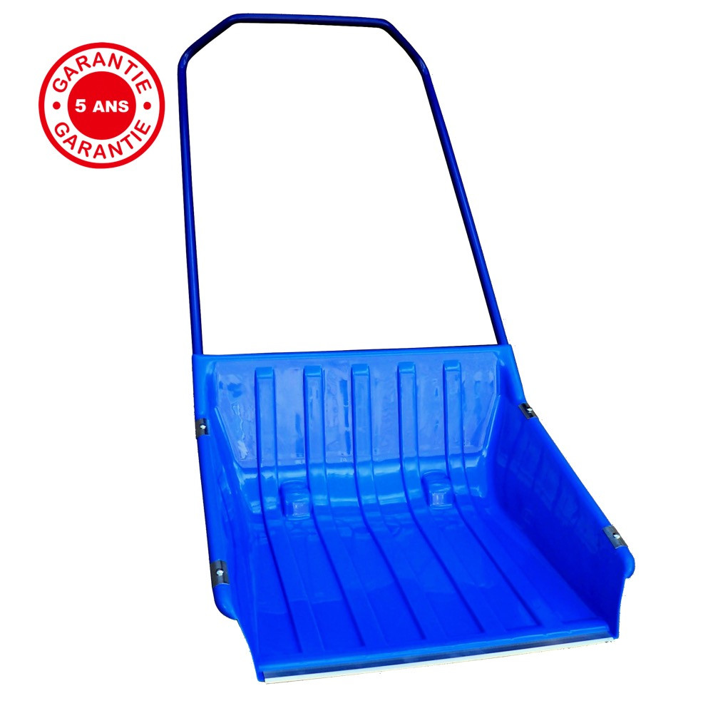 Traineau à neige polypropylène 640 x 700 avec roulettes, manche ergo, pour le déneigement