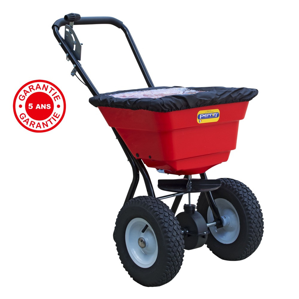 Epandeur à sel, épandeur à engrais, 29 L professionnel roues gonflables, bâche pour bac