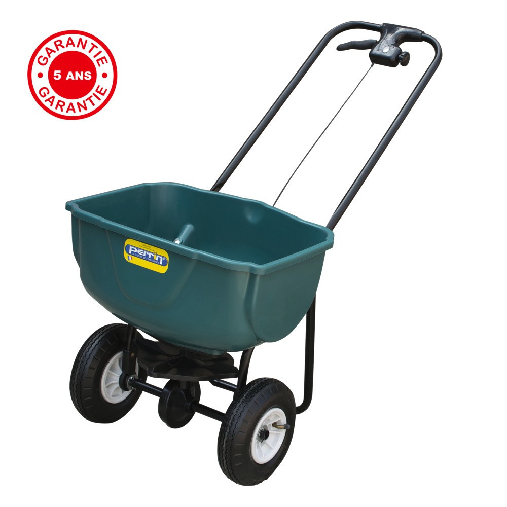 Epandeur à sel, épandeur à engrais, 27 litres roues gonflables, outil pour le déneigement