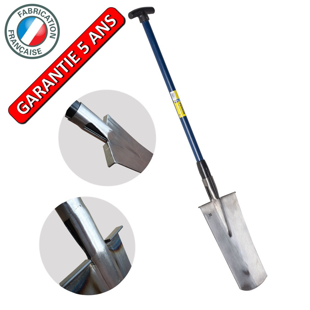 Louchet d'arrachage 38cm manche composite béquille outil professionnel pour pépiniériste
