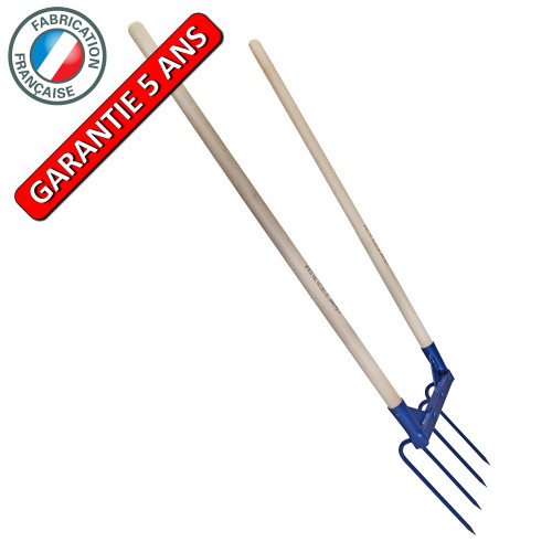 Aerogrif' 4 dents 2 manches 1,10 m, type Grelinette, outil de jardinage biologique - PERRIN  