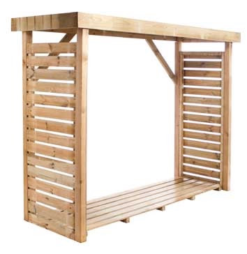 Abri à bûches en bois avec plancher - 2,7 stères