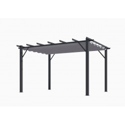 Pergola 100% aluminium couleur grise 4,00 x 3,00 x 2,30 m - 12 m2 - HABRITA