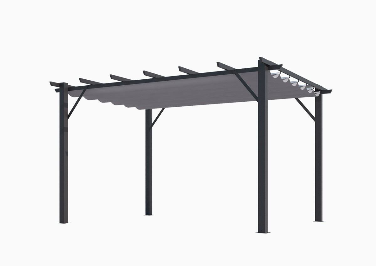 Pergola 100% aluminium couleur grise 12 m2 - épaisse