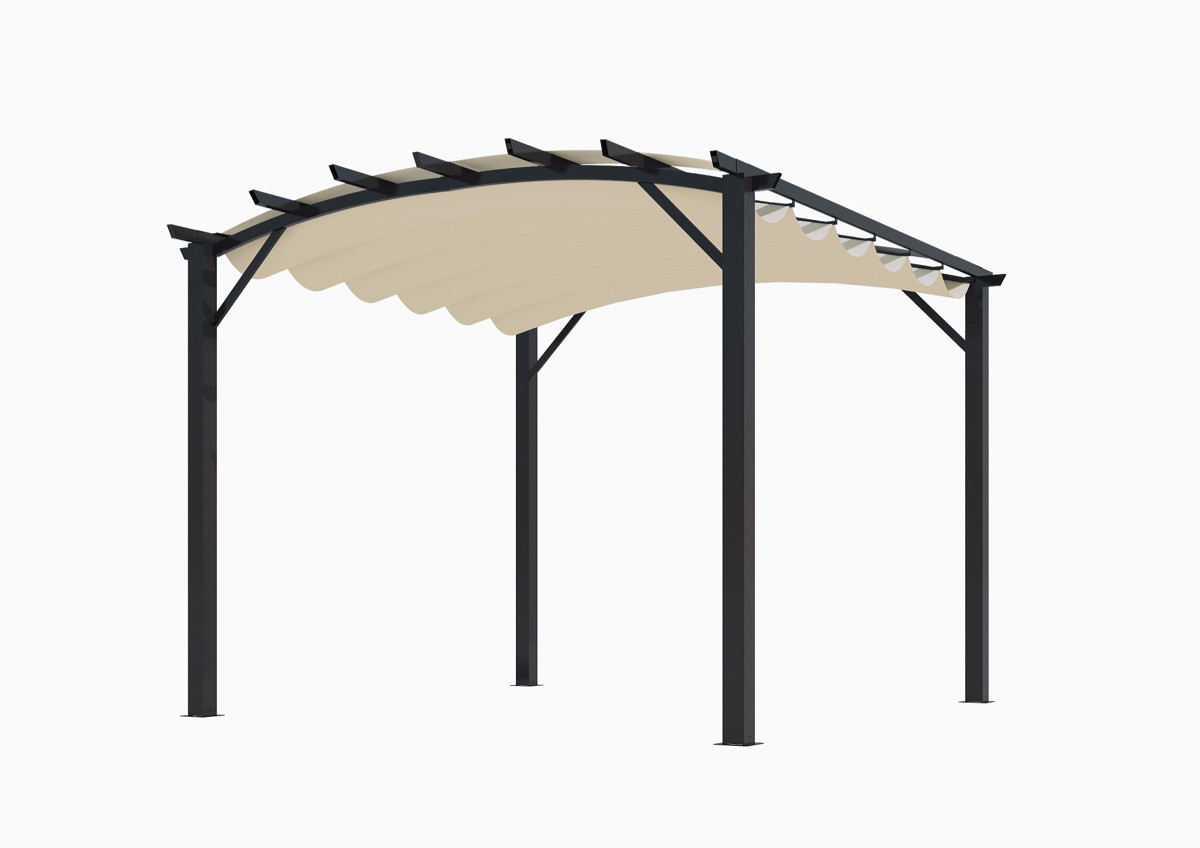 Pergola structure mixte 11,22 m2 - toile couleur écru