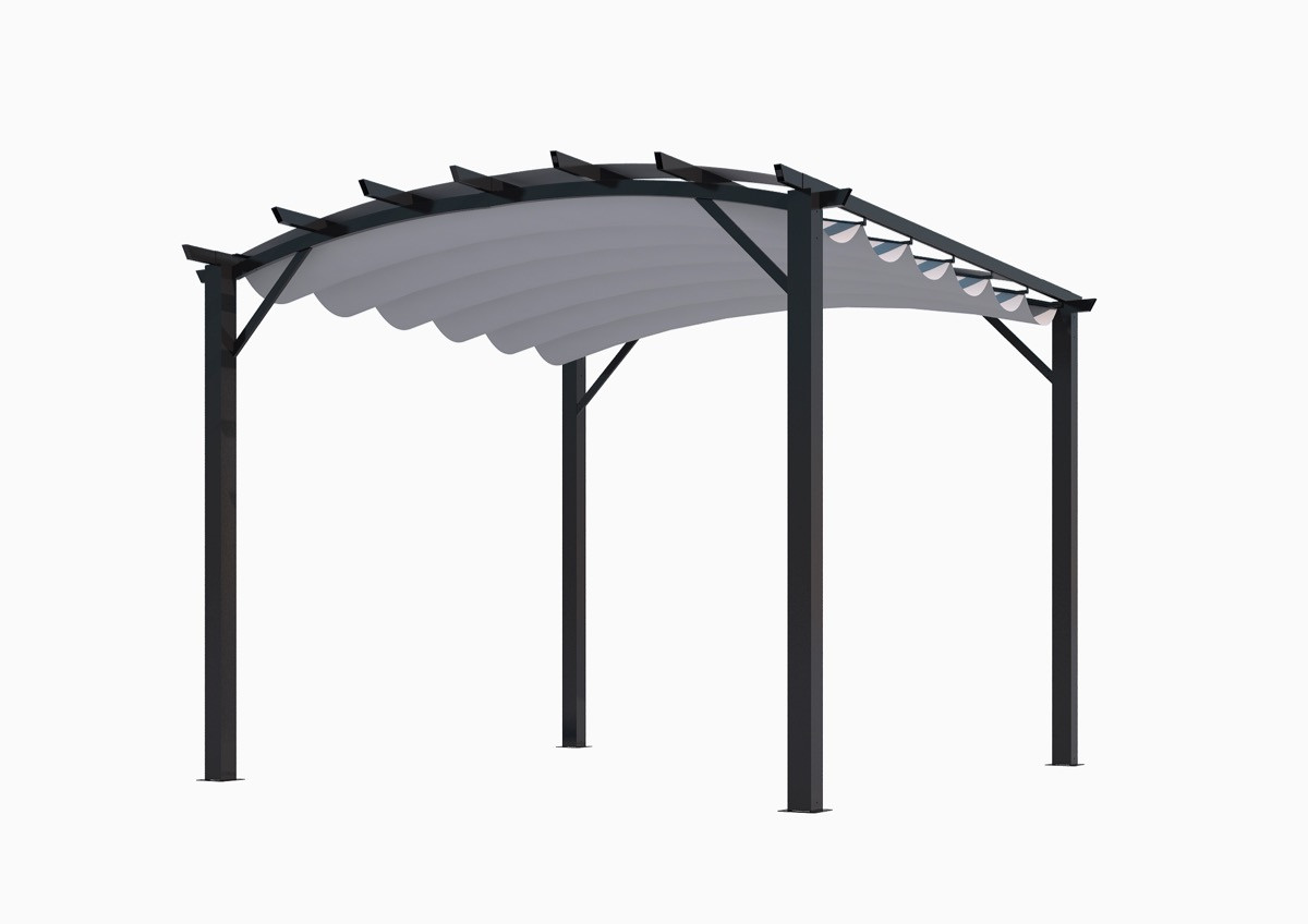 Pergola structure mixte 11,22 m2 - toile couleur grise