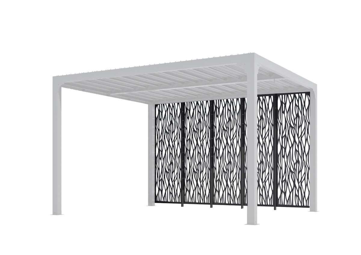 4 panneaux moucharabieh en acier haute performance finition époxy pour côté 3 pour pergola bioclimatique PER 3630 BI et PER 2430 BI - vue 6