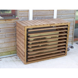 Cache climatiseur extérieur en bois grand format - HABRITA