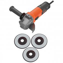 BEG110A3-QS Meuleuse d'angle Filaire - 750W - 12000 trs/min - 3 disques de tronçonnage - Poignée 3 positions de marque Black+Decker, référence: B5036300