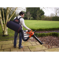 GW3031BP-QS Aspirateur, Souffleur, Broyeur de feuilles filaire - 3000 W  - Capacité : 70 L - 3 embouts - Black+Decker